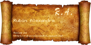 Rubin Alexandra névjegykártya