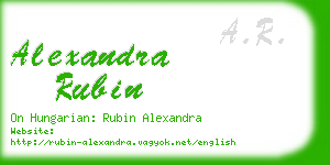 alexandra rubin business card